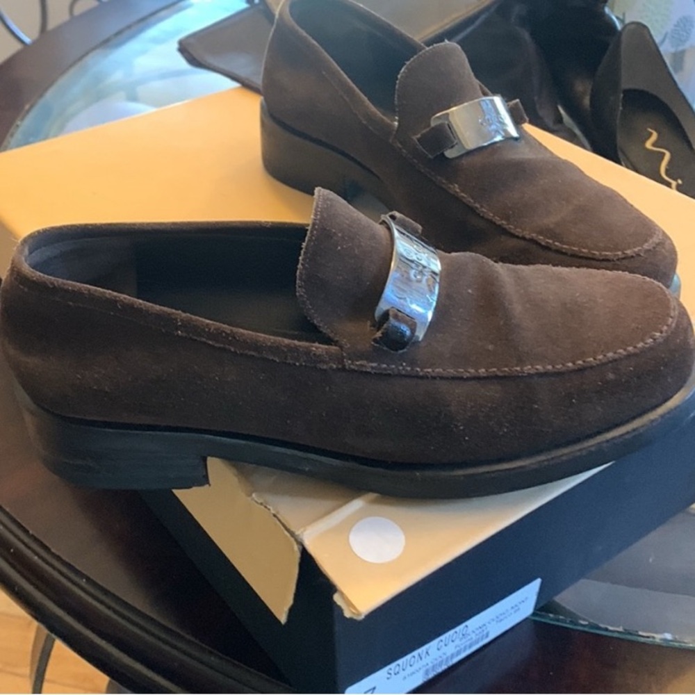 Gucci brown Swede loafers